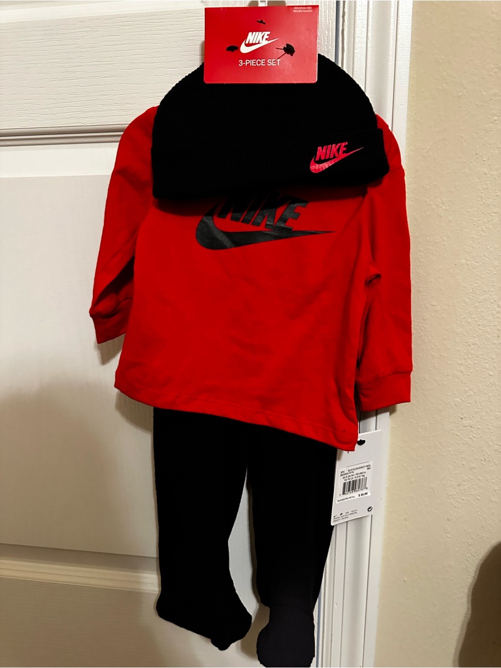 Nike Red and Black Baby 3-Piece Outfit